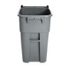 50 Gallon Gray Commercial Heavy-Duty Rollout Trash Can Waste/Utility Container