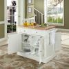 Butcher Block/Cutting Board Top Kitchen Island in White Finish