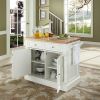 Butcher Block/Cutting Board Top Kitchen Island in White Finish