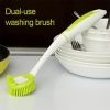 Shipping from USAErgo Grips Soap Dispensing Brush Kitchen Dual-Use Washing Brush Dish Cleaning Supplies for Dish and Wok