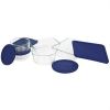 10 Piece Glass Bakeware Set with Blue Lids - Oven Microwave Dishwasher Freezer Safe
