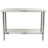 Stainless Steel Top Food Safe Prep Table Utility Work Bench With Adjustable Shelf