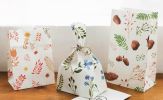 Set of 18 Paper Treat Bags Party Favor Bags Printing Candy Bags, Plant