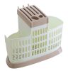 Creative Knife Rack/Holder/Storage Knife Blocks for Kitchen, Khaki&White