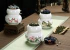 [Gourd Tree] Ceramic Tea Canister Portable Coffee Jar Sealed Tea Caddy