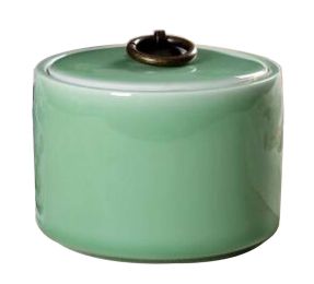 [K] Ceramic Tea Canister Portable Coffee Jar Sealed Tea Caddy