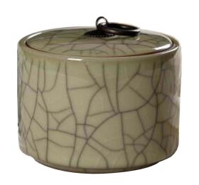 [L] Ceramic Tea Canister Portable Coffee Jar Sealed Tea Caddy