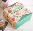 Set Of 10 Colorful Square Cute Cookies Box Package Biscuit Box Orange