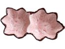 Pink Porcelain Saucer Maple Leaf Design Small Salad Saucer, 2PCS