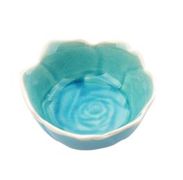 4PCS Ceramic Sauce Dishes Rose Restaurant Tableware[Blue]