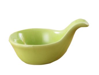 2PCS Ceramic Sauce Dishes Rose Restaurant Tableware[Green]