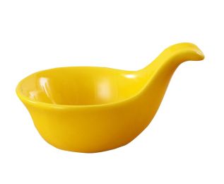2PCS Ceramic Sauce Dishes Rose Restaurant Tableware[Yellow]