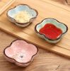 [Green] 4PCS Ceramic Sauce Dishes Rose Restaurant Tableware