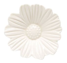 Ceramic Dishes Seasoning Dishes Sauce Plates for Soy Wasabi Flowers [White]