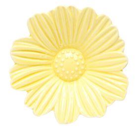 Ceramic Dishes Seasoning Dishes Sauce Plates for Soy Wasabi Flowers [Yellow]