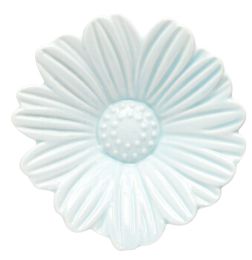 Ceramic Dishes Seasoning Dishes Sauce Plates for Soy Wasabi Flowers [Blue]