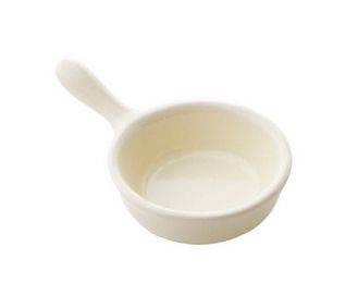 Set of 3 Ceramic Dishes Seasoning Dishes with Handle for Jam Cream [White]