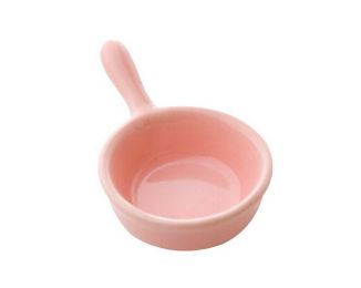Set of 3 Ceramic Dishes Seasoning Dishes with Handle for Jam Cream [Pink]