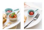 Set of 3 Ceramic Dishes Seasoning Dishes with Handle for Jam Cream [Green]