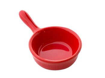 Set of 3 Ceramic Dishes Seasoning Dishes with Handle for Jam Cream [Red]