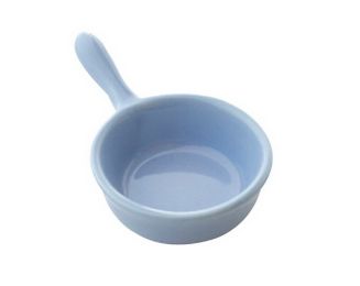 Set of 3 Ceramic Dishes Seasoning Dishes with Handle for Jam Cream [Blue]