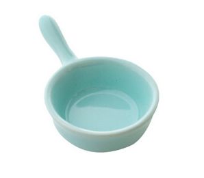 Set of 3 Ceramic Dishes Seasoning Dishes with Handle for Jam Cream [Green-1]