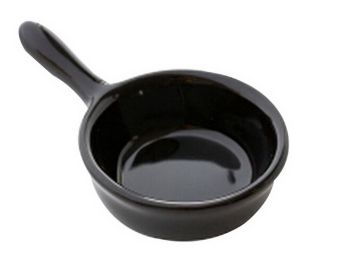 Set of 3 Ceramic Dishes Seasoning Dishes with Handle for Jam Cream [Black]