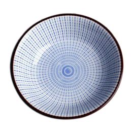 Set Of 2 Zakka Classic Round Ceramic Sauce Dishes [Blue]