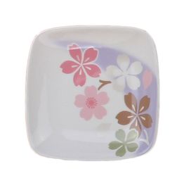 Set Of 2 Zakka Square Porcelain Sauce Dishes&Saucers For Home [Pink]