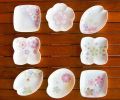 Set Of 2 Zakka Square Porcelain Sauce Dishes&Saucers For Home [Pink]