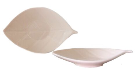 5pcs Zakka Slight Pink, Leaf-Shaped Porcelain Sauce Dishes&Saucers