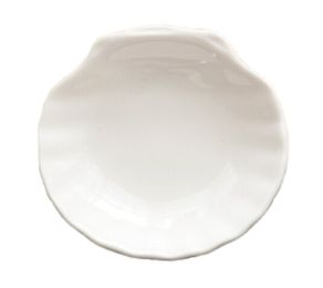 Set Of 4 Off-White Shell-Shaped Porcelain Sauce Dishes