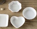 Set Of 4 Zakka Off-White Heart-Shaped Porcelain Sauce Dishes