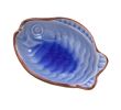 Set of 4 Zakka Multi-Purpose Fish-Shaped Sauce Dishes 9x6.5cm [Blue]
