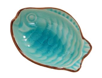 Set of 4 Zakka Multi-Purpose Fish-Shaped Sauce Dishes 9x6.5cm [Shallow Blue]