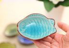 Set of 4 Zakka Multi-Purpose Fish-Shaped Sauce Dishes 9x6.5cm [Shallow Blue]