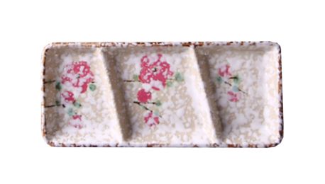 1pcs Zakka Exquisite Wintersweet Porcelain Sauce Dishes [Including 3 parts]