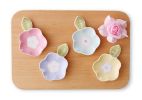 1 Set Zakka Exquisite Colorful Flower Porcelain Sauce Dishes [Including 4pcs]