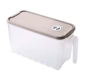 [Khaki] Food Storage Bins Box Grain Crisper with Handle