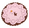 Set of 4 Cute Non-Slip Flower-Shaped Waterproof Rubber Coasters [Pink&Rabbit]
