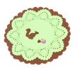Set of 4 Cute Non-Slip Flower-Shaped Waterproof Rubber Coasters [Green&Squirrel]