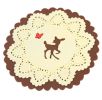 Set of 4 Cute Non-Slip Flower-Shaped Waterproof Rubber Coasters [Yellow&Deer]