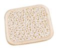 Set of 4 Classic Gold Flowers Square Fabrics Coasters 11x11cm [White]