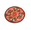 Set of 4 High Quality Embroidery Coaster Chinese Style Round Place Mat Orange