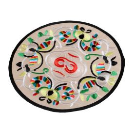 Set of 4 High Quality Embroidery Coaster Chinese Style Round Place MatMulticolor