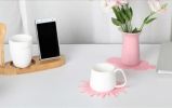 Set of 4 High Quality Wool Felt Coasters Creative Vapor Insulation Pads Pink