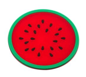 Set of 4 High Quality Silicone Coasters Round Shape Insulation Pads Watermelon