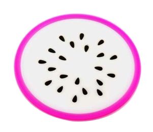 Set of 4 Durable Silicone Coasters Creative Round Shape Insulation Pads Fruit