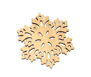 Set of 6 Durable Wood Coasters Elegant Insulation Pads Snow Design Nice Gift