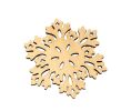 Set of 6 Durable Wood Coasters Elegant Insulation Pads Snow Design Nice Gift